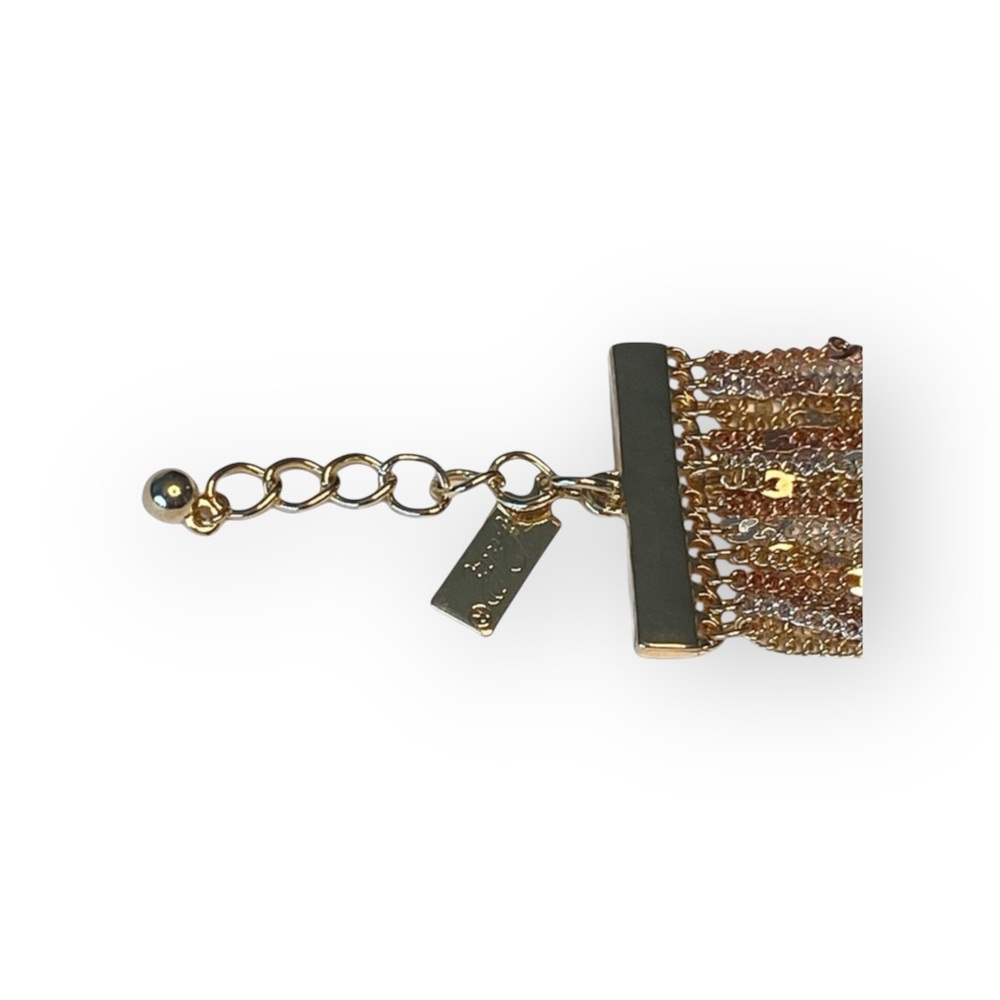 new Tri Color 18K Gold Plated GP ☀︎︎ Multi Chain Bracelet ☀︎ ︎Silver Rose Gold - Picture 9 of 15